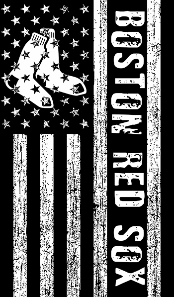 Boston Red Sox Black And White American Flag logo iron on paper